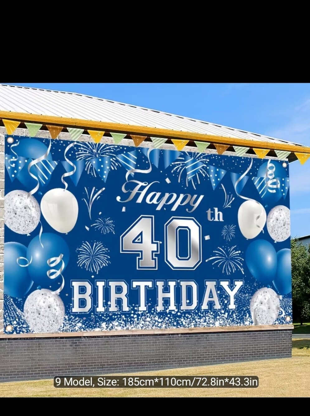 Birthday Banner 40th Photo Backdrop Background